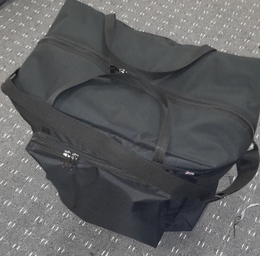 Genesis Travel Bag aerial view showing carry handles and the external pocket.