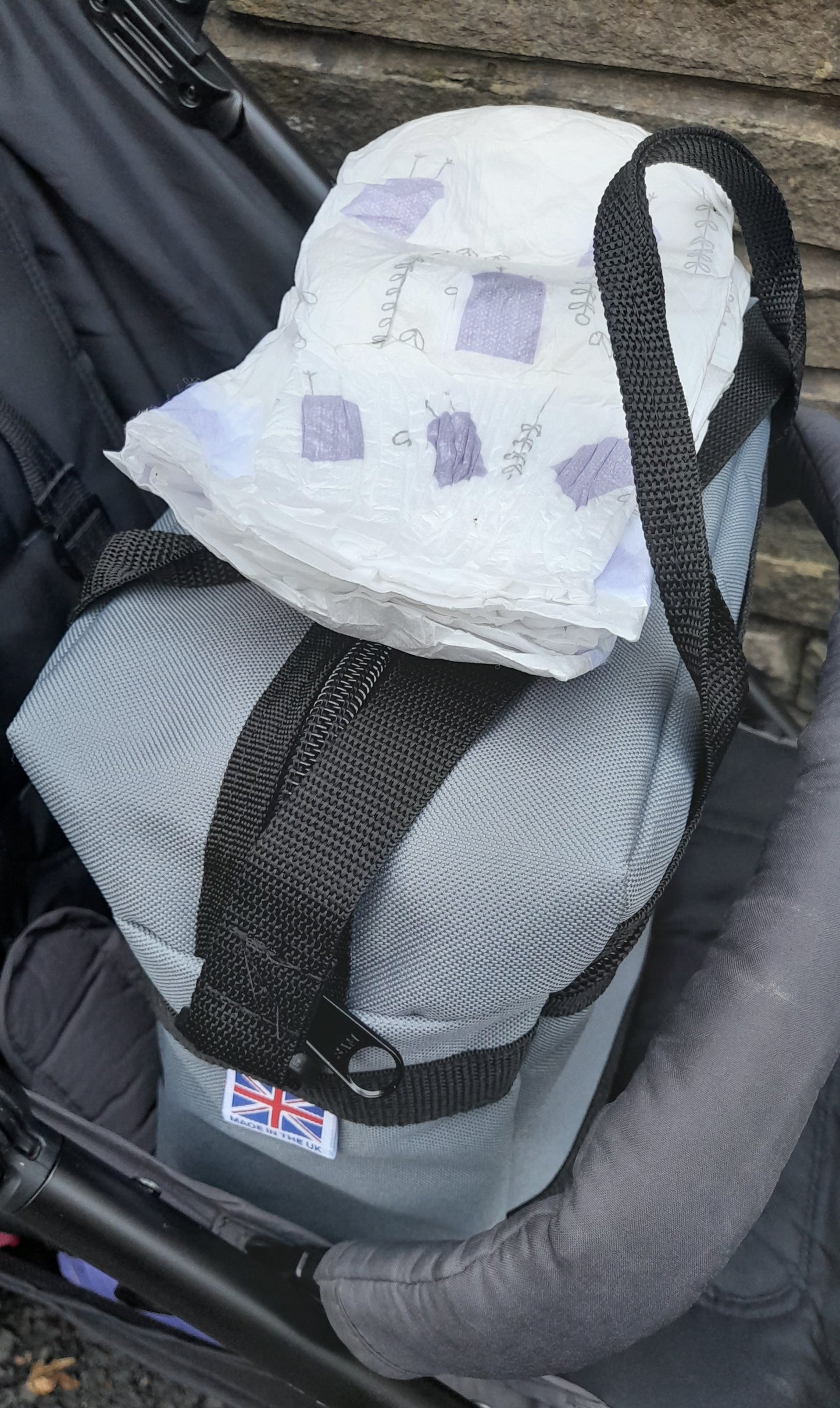 Genesis Nappy Bag. British made carrier bags for Nappies Diapers or other baby items.